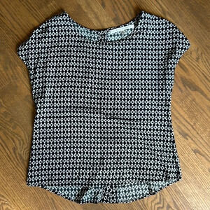 Max Studio crop short sleeve blouse with button down back women’s size medium